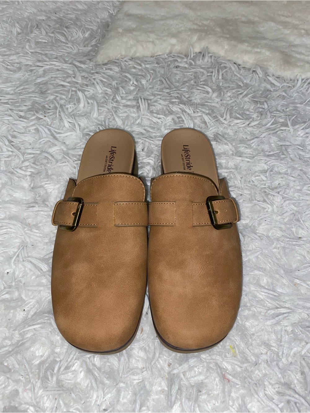 LifeStride Gillian Clogs Tan Slip On Comfort Shoes Women’s Size 7